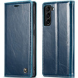 CASEME flipové pouzdro pro Samsung Galaxy S21 FE, Waxy Textured, modré
