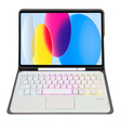 Pouzdro s podsvícenou bluetooth touchpad klávesnicí pro iPad 10.9" 2022 (10 gen.), zlaté