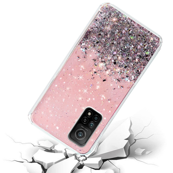 Pouzdro pro Xiaomi Mi 10T 5G / Mi 10T Pro 5G, Glittery, světle růžové