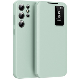Flipové pouzdro pro Samsung Galaxy S22 Ultra, Smart View Wallet, zelené