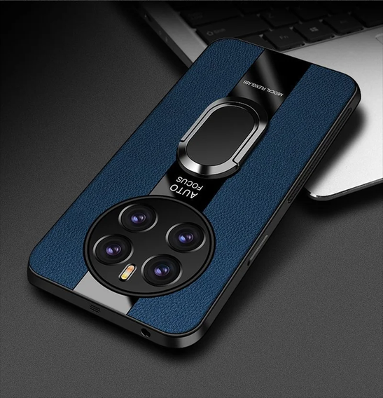 Pouzdro pro Realme 12 Pro 5G / 12 Pro+ 5G, Leather Kickstand Ring, modré