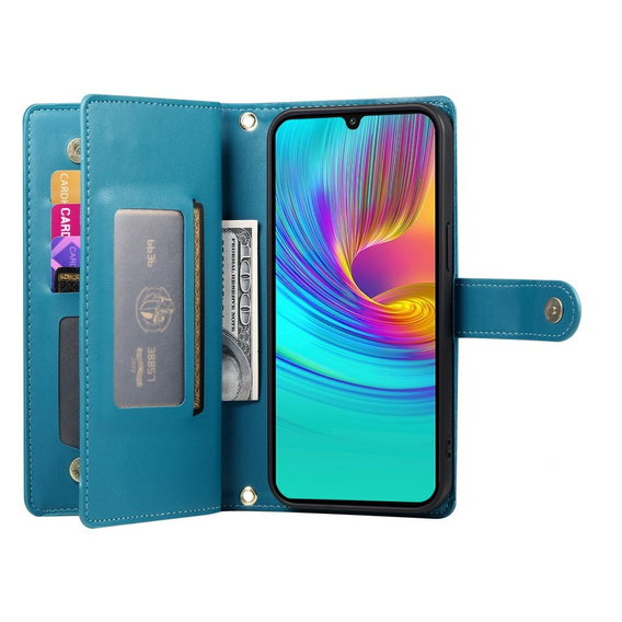 Klopové pouzdro pro Samsung Galaxy A36 5G, Wallet Zipper Pocket, modré