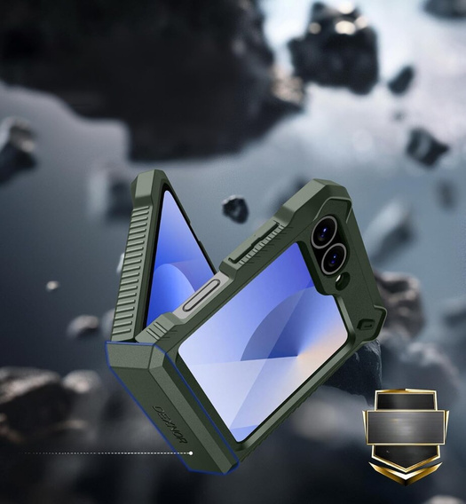 Pancéřové pouzdro pro Samsung Galaxy Z Flip7 FE / Z Flip6, Dexnor Clip Holder, zelené