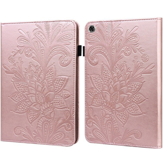 Pouzdro s klopou pro Samsung Galaxy Tab A8 10.5 SM-X200 SM-X205, flower, růžové rose gold