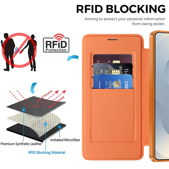 RFID Wallet MagSafe pouzdro s klopou a ochranou fotoaparátu pro Samsung Galaxy S26 Ultra