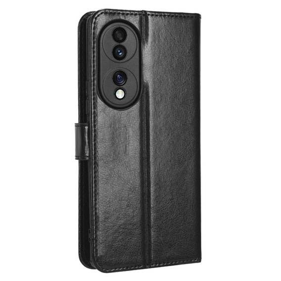 Klopové pouzdro pro Honor 70 5G, Crazy Horse Wallet, černé