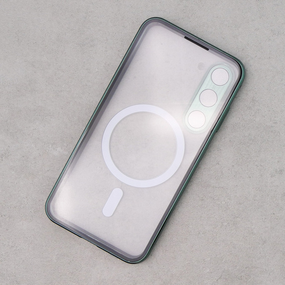 Magnetické pouzdro Dual Glass MagSafe pro Samsung Galaxy S23+ Plus, zelené