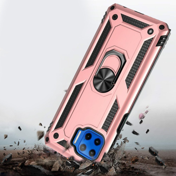 Pancéřové pouzdro pro Motorola Moto G 5G Plus, Nox Case Ring, růžové rose gold