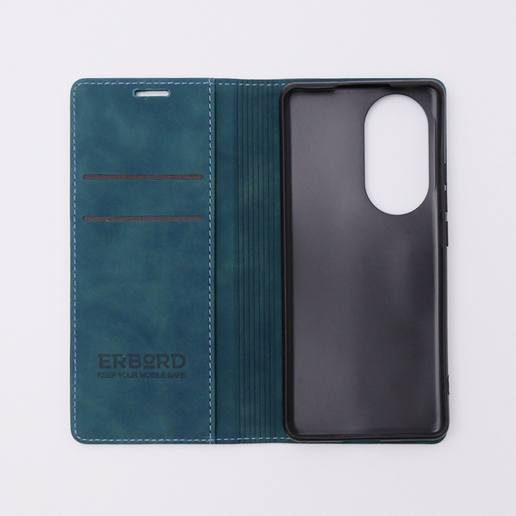 Pouzdro pro Oppo Reno 10 / 10 Pro, ERBORD Vintage peněženka s klopou, modré