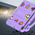 Dětské pouzdro pro Samsung Galaxy Tab S10+ Plus, Cute Patterns, se stojánkem, fialové