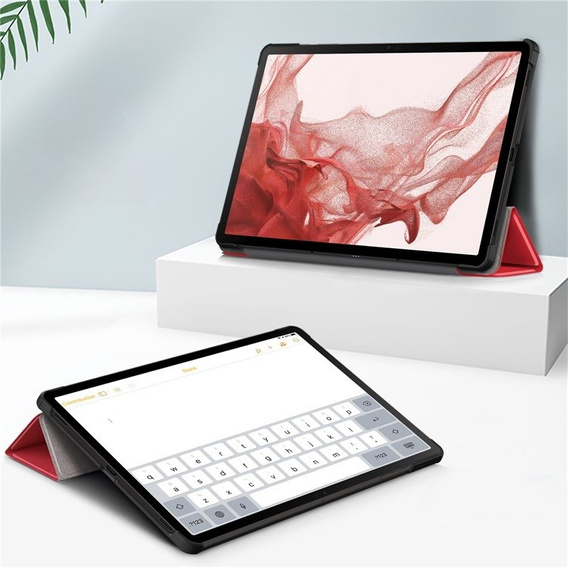 Pouzdro pro Samsung Galaxy Tab S9 Plus, Smartcase s prostorem pro stylus, červené