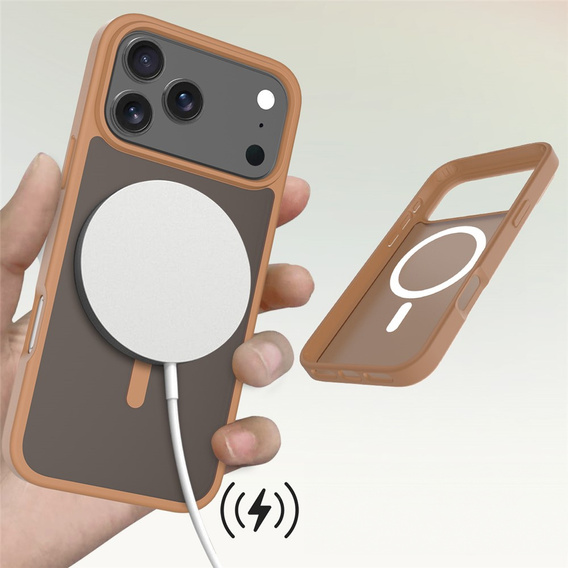 Matné pouzdro pro iPhone 17 Pro, pro MagSafe, průsvitně hnědé