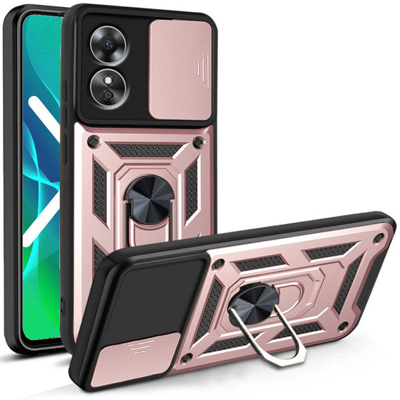 Pouzdro pro Oppo A17, CamShield Slide, růžové rose gold