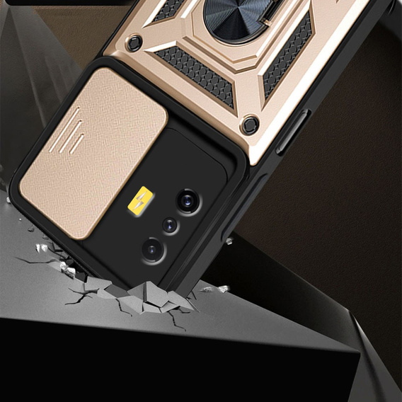 Pouzdro pro Xiaomi Poco F4 GT, CamShield Slide, zlaté