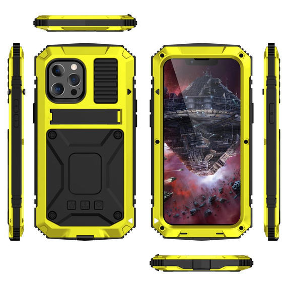 Pouzdro pro iPhone 13, R-JUST, pancéřované, žluté