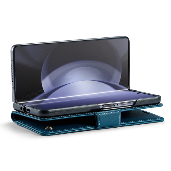 Flipové pouzdro CASEME pro Samsung Galaxy Z Fold6 5G, Litchi Wallet, modré