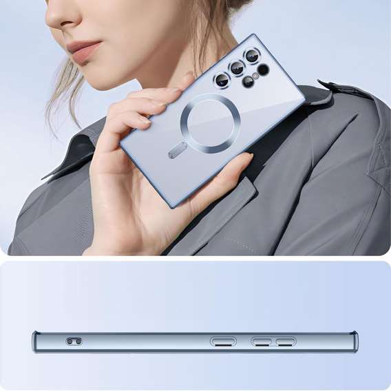 Pouzdro pro Samsung Galaxy S25 Ultra, Electro MagSafe, námořnicky modré + sklo na displej