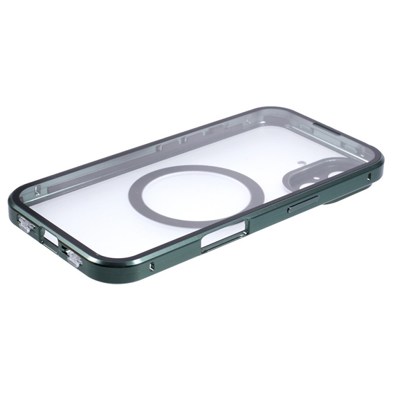 Magnetické pouzdro Dual Glass MagSafe pro iPhone 16, zelené