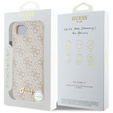 Pouzdro GUESS pro iPhone 16E 4G Metal Gold Logo, růžové