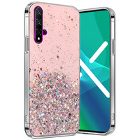 Pouzdro pro Huawei Nova 5T/Honor 20, Glittery, růžové