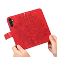 Klopové pouzdro pro Samsung Galaxy A14 4G/5G, Mandala Flower, červené