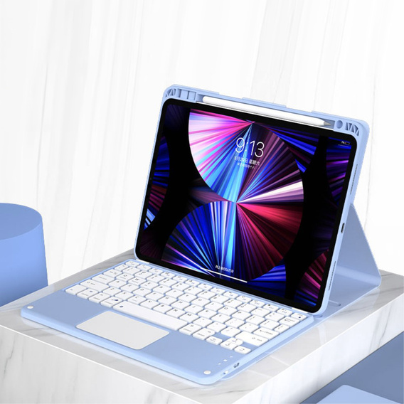 Pouzdro + klávesnice iPad Air 10.9 4 2020 / 5 2022, Touchpad, modré