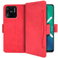 Klopové pouzdro pro Xiaomi Redmi 10C, Card Slot, červené