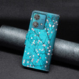 Klopové pouzdro pro Motorola Edge 40 Neo, Wallet, sakura, modré