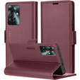 Pouzdro pro Oppo Reno 11F, ERBORD Glossy Litchi, flipová peněženka, červené