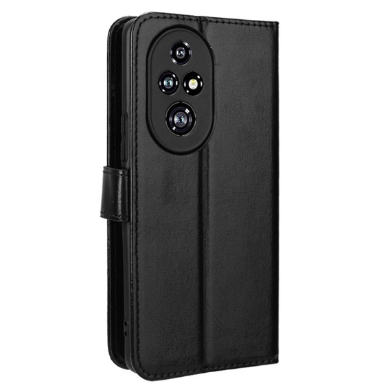 Klopové pouzdro pro Honor 200 Pro 5G, Crazy Horse Wallet, černé
