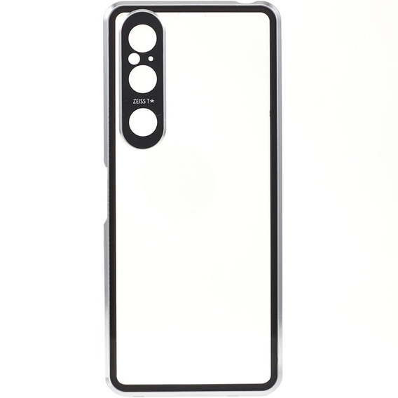 Pouzdro pro Sony Xperia 1 V, Magnetic Dual Glass, stříbrné