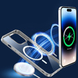 Pouzdro pro iPhone 14 Pro, ERBORD Hybrid MagSafe Case, stříbrné