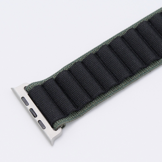 Nylonový řemínek pro Apple Watch 1/2/3/4/5/6/7/8/SE/ULTRA 42/44/45/49 mm, zelený / černý