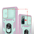Pouzdro pro Samsung Galaxy S20 FE, CamShield Slide, zelený/růžové