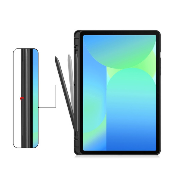 Pouzdro pro Lenovo Tab M11, Business Card and Pen Slot, černé