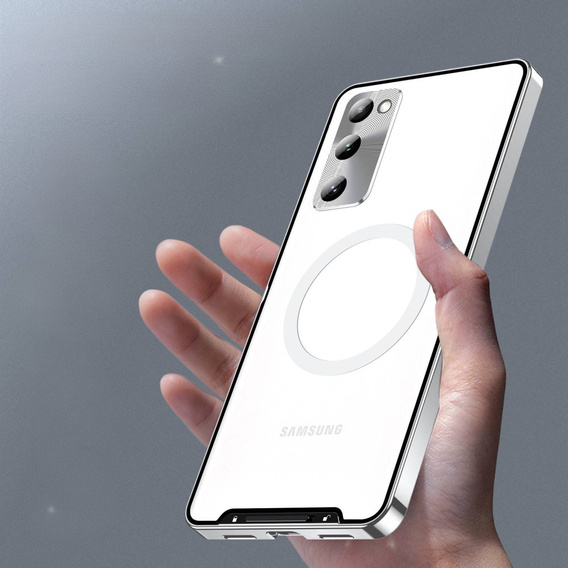 Ochranné pouzdro na fotoaparát pro Samsung Galaxy S20 FE, CamShield MagSafe, průhledná / stříbrná