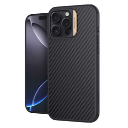 Pouzdro pro iPhone 16 Pro Max, pancéřované Nillkin, Carbon Fiber, pro Magsafe, zlaté