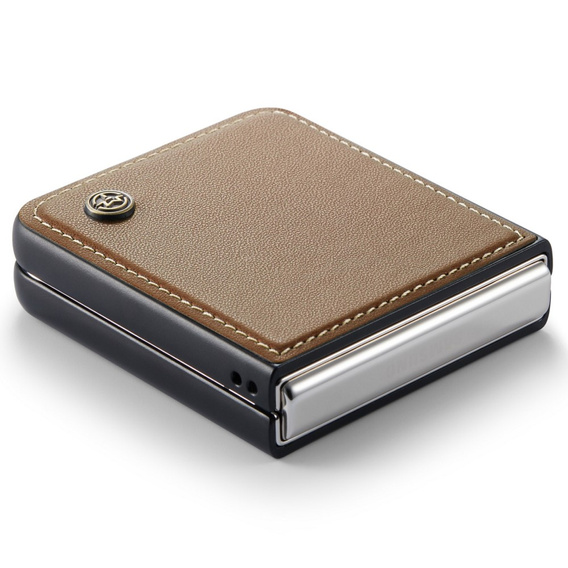 Pouzdro pro Samsung Galaxy Z Flip7 FE / Z Flip6, CASEME Litchi Leather, hnědé