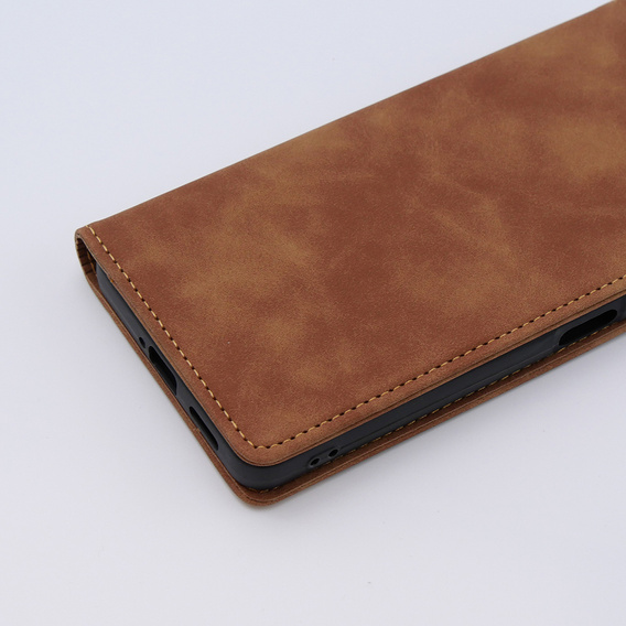 Pouzdro pro Xiaomi Redmi Note 12 5G / Poco X5 5G, ERBORD Vintage peněženka s klopou, hnědé