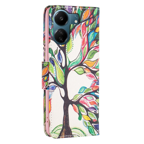 Klopové pouzdro pro Xiaomi Redmi 13C / Poco C65, Wallet, tree of life, bílé