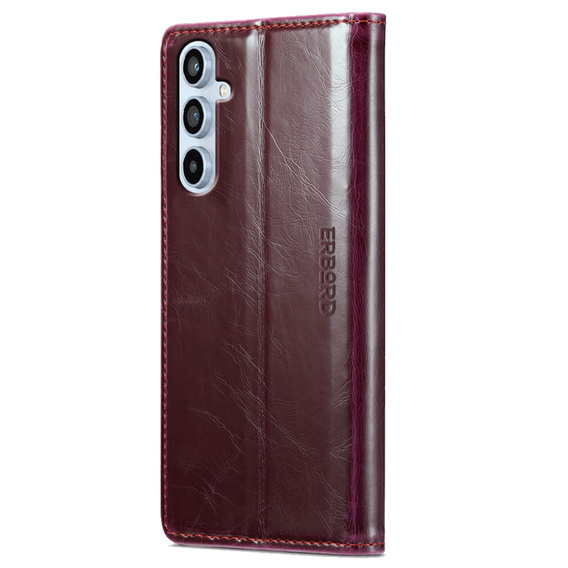 Klopové pouzdro pro Samsung Galaxy A54, ERBORD Waxy Wallet, červené