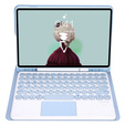 Pouzdro + klávesnice Samsung Galaxy Tab S6 Lite 2020 P610/P615 / S6 Lite 2022 10.4, Touchpad Pen Slot, modré