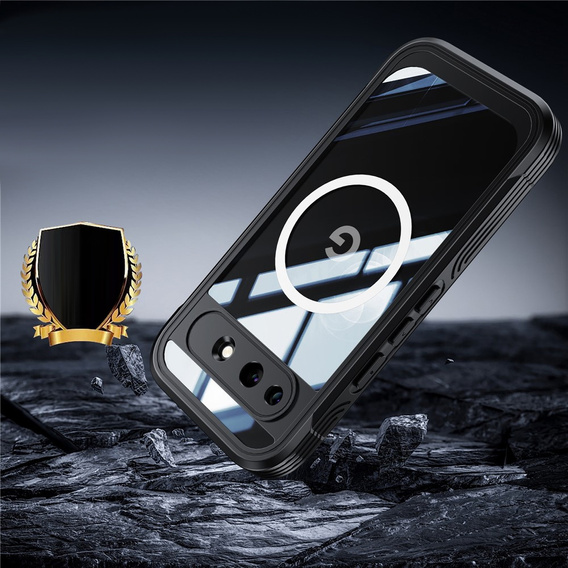 Pouzdro Shockproof se sklem, pro MagSafe pro Google Pixel 10a, černé