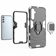 Pouzdro pro Samsung Galaxy A25 5G, Kickstand Ring, černé + sklo 9H