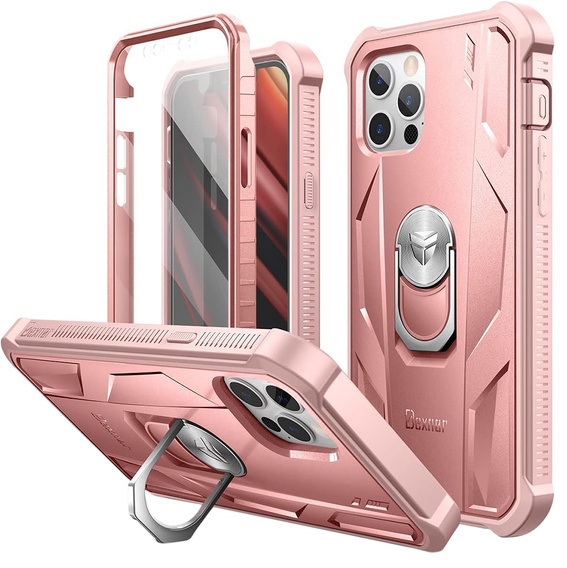 Pancéřové pouzdro pro iPhone 12/12 Pro, Dexnor Full Body, růžové rose gold