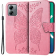 Klopové pouzdro pro Motorola Moto G14, Butterfly, růžové 