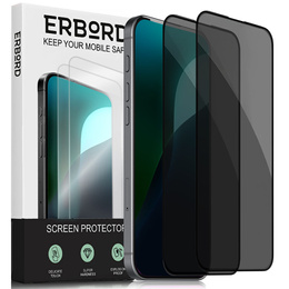 2x Tvrzené sklo pro iPhone 16 Plus, ERBORD Anti-Spy