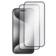 2x tvrzené sklo pro iPhone 15 Pro, ERBORD 3D pro celý displej