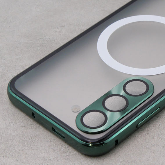 Magnetické pouzdro Dual Glass MagSafe pro Samsung Galaxy S23+ Plus, zelené