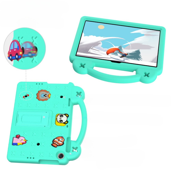 Dětské pouzdro pro Lenovo Tab M10 10.1 Gen 3 TB-328FU/TB-328XU, Cute Patterns, se stojánkem, zelené